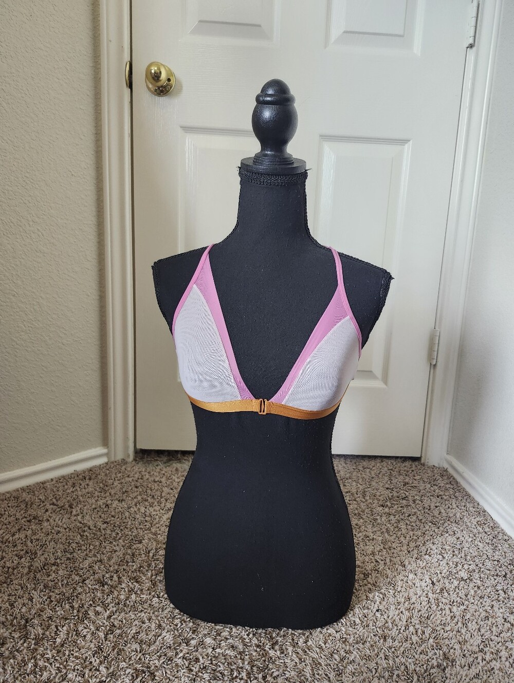 aerie Pink, White & Gold Triangle Bralette